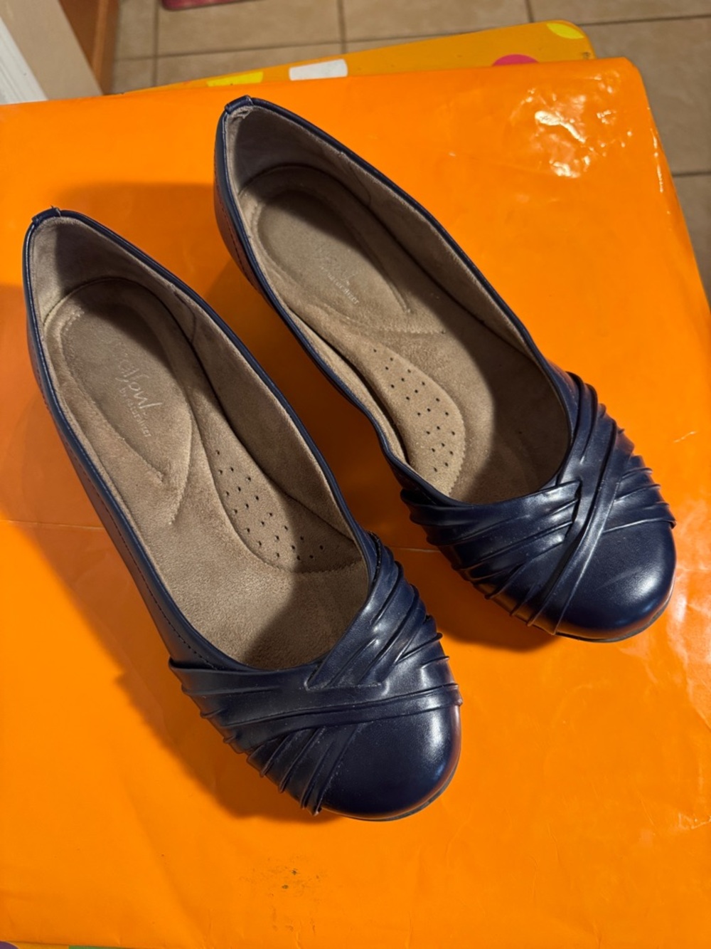 Naturalizer Navy Pleated Toe Ballet Flats